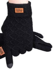 Camerazar Pánske zimné rukavice s dotykovou funkciou, čierne, 100% akrylová priadza, univerzálna veľkosť