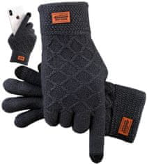 Camerazar Pánske zimné rukavice s dotykovou funkciou, čierne, 100% akrylová priadza, univerzálna veľkosť