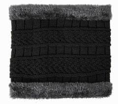 Camerazar Pánska zimná čiapka a komín, čierna, akrylové vlákno, univerzálna veľkosť