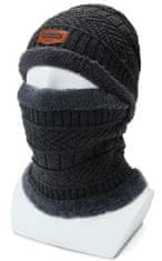 Camerazar Pánska zimná čiapka a komín, čierna, akrylové vlákno, univerzálna veľkosť