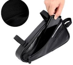 Camerazar Čierna taška na bicykel s reflektorom, univerzálny tvar, nepremokavý materiál, rozmery 31x28x17,5 cm