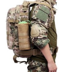 Camerazar Molle taktická vojenská taška na fľašu, piesková farba, odolný nylon Oxford 1000D, rozmery 23 cm x 10 cm