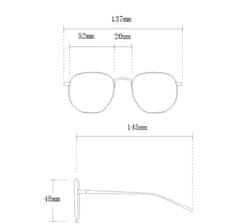 Camerazar Strieborné antireflexné okuliare s mačacími očami, kovovo-polykarbonátové, UV400 filter