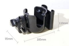 Camerazar Univerzálny držiak na kočík 2 v 1 na nápoje a telefón, čierny, s 360-stupňovým systémom upevnenia