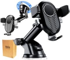Camerazar Teleskopický držiak telefónu do auta, čierny, s nastaviteľným ramenom a otáčaním o 360°, pre telefóny s uhlopriečkou 4-7,5 palca