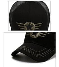 Camerazar Univerzálna baseballová čiapka vojenského štýlu, čierna, bavlna, obvod 55-60 cm