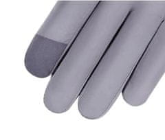 Camerazar Dámske zateplené zimné rukavice Touch Warm, sivé, polyesterová tkanina, nepremokavé