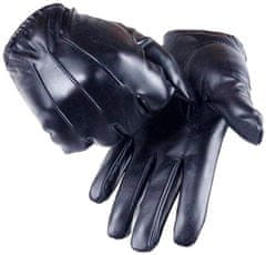 Camerazar Pánske rukavice z ekologickej umelej kože s plyšovou podšívkou, čierne, veľkosť L
