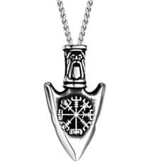 Camerazar Pánsky náhrdelník z chirurgickej ocele Viking Amulet, strieborný, 60 cm