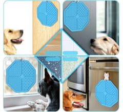 Camerazar Antistresová lízacia podložka pre psy a mačky, modrá, silikónová, 20x20x0,6 cm