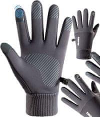 Camerazar Pánske zateplené dotykové zimné rukavice, sivé, 80% elastan a 20% polyester, veľkosť L