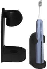 Camerazar Nástenný držiak na elektrickú zubnú kefku, matná čierna farba, odolný plast, 4,7 cm x 9,7 cm x 3,3 cm
