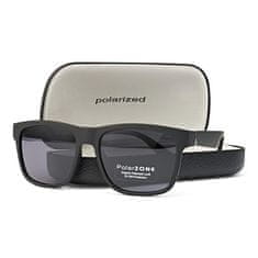 Camerazar Pánske polarizačné slnečné okuliare s filtrom UV-400 cat 3, matná čierna, sivé šošovky, v pevnom puzdre