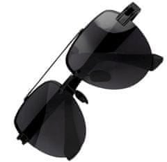 Camerazar Pánske polarizačné slnečné okuliare Pilot, čierne, kovový rám, filter UV 400 cat 3