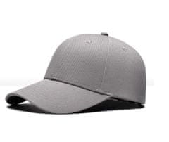 Camerazar Univerzálna nastaviteľná baseballová čiapka, sivá, priedušný materiál, obvod 55-60 cm