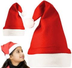 Camerazar Unisex čiapka Santa Claus z červeného velúru, 30x25 cm, s bielou syntetickou kožušinou