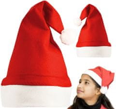Camerazar Unisex čiapka Santa Claus z červeného velúru, 30x25 cm, s bielou syntetickou kožušinou