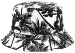 Camerazar Obojstranný klobúk BUCKET HAT FISHER s dlaňami, polyester/bavlna, univerzálna veľkosť 55-59 cm, biela/čierna