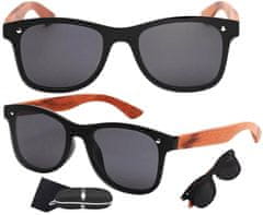 Camerazar Pánske športové polarizačné okuliare, čierne s bambusovými šošovkami, UV filter 400 cat 3