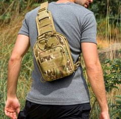 Camerazar Vojenská taktická taška cez rameno SURVIVAL MORO, odolný nylon 600D, systém Molle/Pals, 28x20x10 cm