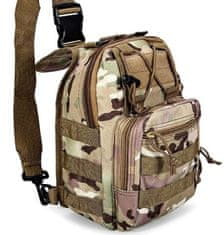 Camerazar Vojenská taktická taška cez rameno SURVIVAL MORO, odolný nylon 600D, systém Molle/Pals, 28x20x10 cm