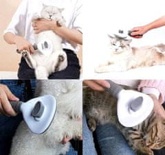 Camerazar Samočistiaca kefa na srsť pre psy a mačky s protišmykovou gumovou rukoväťou, rozmery 10,5 cm x 20 cm