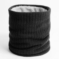 Camerazar Zimná šatka na krk, čierna, 100% akrylové vlákno, univerzálna veľkosť