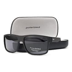 Camerazar Pánske UV polarizačné slnečné okuliare s puzdrom, matná čierna, sivé šošovky