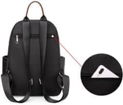 Camerazar Priestranný dámsky mestský športový batoh, čierny, mäkká syntetika, 32x28x14 cm