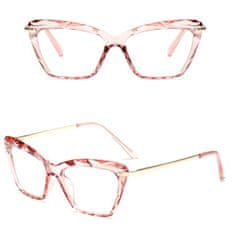 Camerazar Ružové štýlové mačacie okuliare s antireflexnými šošovkami a UV400 filtrom, materiál: polykarbonát-metal-plast, rozmery: 143x134 mm