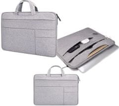 Camerazar Priestranná taška na notebook 15,6, sivá, vodotesná s mäkkým vnútrom a skrytými zipsami