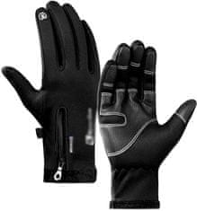 Camerazar Pánske zimné rukavice s dotykovou funkciou, nepremokavé, čierne, veľkosť XL