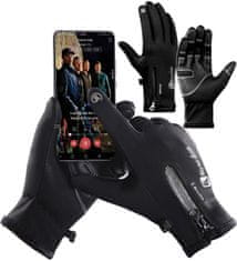 Camerazar Pánske zimné rukavice s dotykovou funkciou, nepremokavé, čierne, veľkosť XL