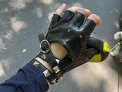 Camerazar Kožené rukavice Mitenki Rock, čierne, 100% polyuretán, veľkosť univerzálna