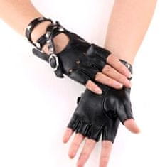 Camerazar Kožené rukavice Mitenki Rock, čierne, 100% polyuretán, veľkosť univerzálna