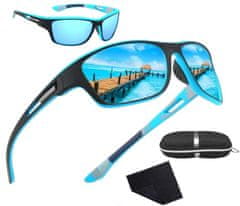 Camerazar Pánske polarizačné slnečné okuliare, modré, zrkadlové sklá, plastový rám