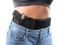 Camerazar Univerzálne taktické vojenské puzdro na pištoľ s vreckom na zásobník, nepremokavá elastická tkanina, čierne, 120-125 cm