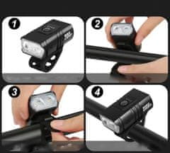 Camerazar Bicycle Light Set Vodotesný predný reflektor USB