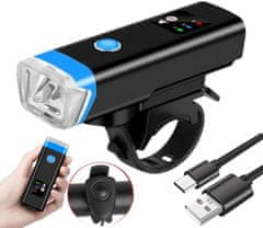 Camerazar Predné svetlo na bicykli Svetlomet USB Nabíjačka Horn