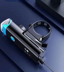 Camerazar Predné svetlo na bicykli Svetlomet USB Nabíjačka Horn