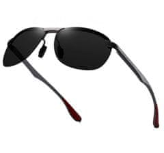Camerazar Pánske polarizačné slnečné okuliare, čierne, kovový rám, filter UV 400 cat 3