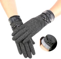 Camerazar Elegantné dámske zimné rukavice s dotykovou funkciou, nepremokavé, sivé, polyester