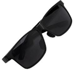 Camerazar Pánske polarizačné slnečné okuliare Nerdy, čierne s hliníkovými sklami, filter UV 400 cat 3