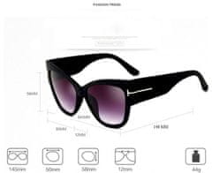 Camerazar Dámske slnečné okuliare s mačacími očami, gradientný odtieň, filter UV 400, veľkosť 15x6 cm - možnosť 1