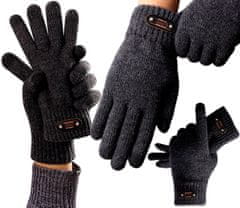 Camerazar Pánske teplé akrylové zimné rukavice, čierne, univerzálna veľkosť