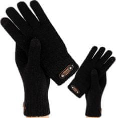 Camerazar Pánske teplé akrylové zimné rukavice, čierne, univerzálna veľkosť