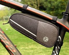 Camerazar Predná brašna na rám bicykla, vysokokvalitný materiál, strieborné reflexné prvky, rozmery 26x11x5 cm