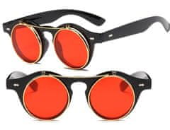 Camerazar Steampunkové retro okuliare s otváracími šošovkami, kovový rám, UV filter 400