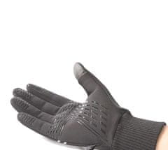 Camerazar Pánske zateplené dotykové rukavice na outdoorové športy, sivé, nylon a guma, 25 cm x 10,5 cm