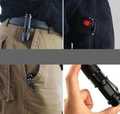 Camerazar Mini UV detektorová baterka, hliníková, vodotesná, čierna, 9 cm